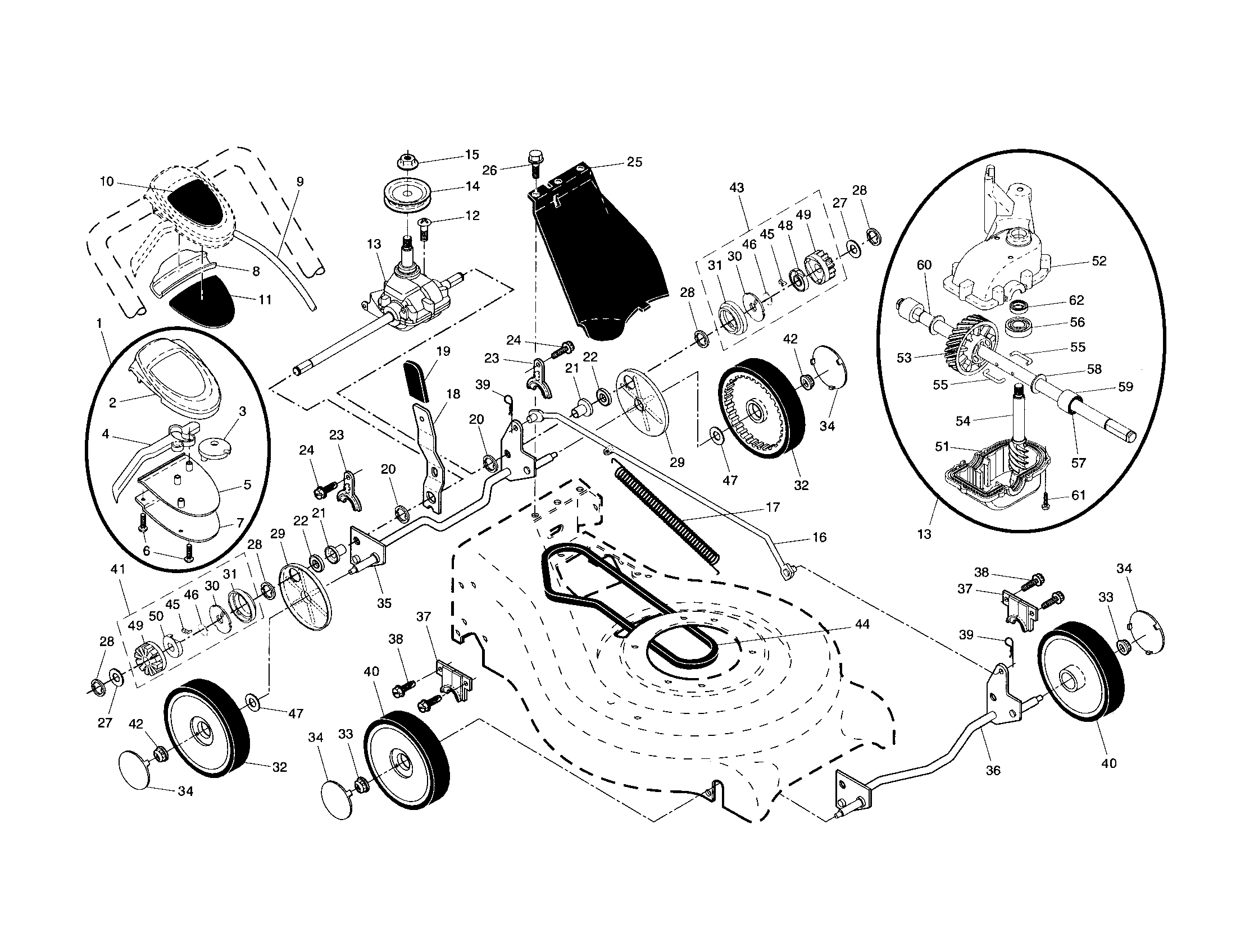 WHEELS/TIRES/GEARCASE