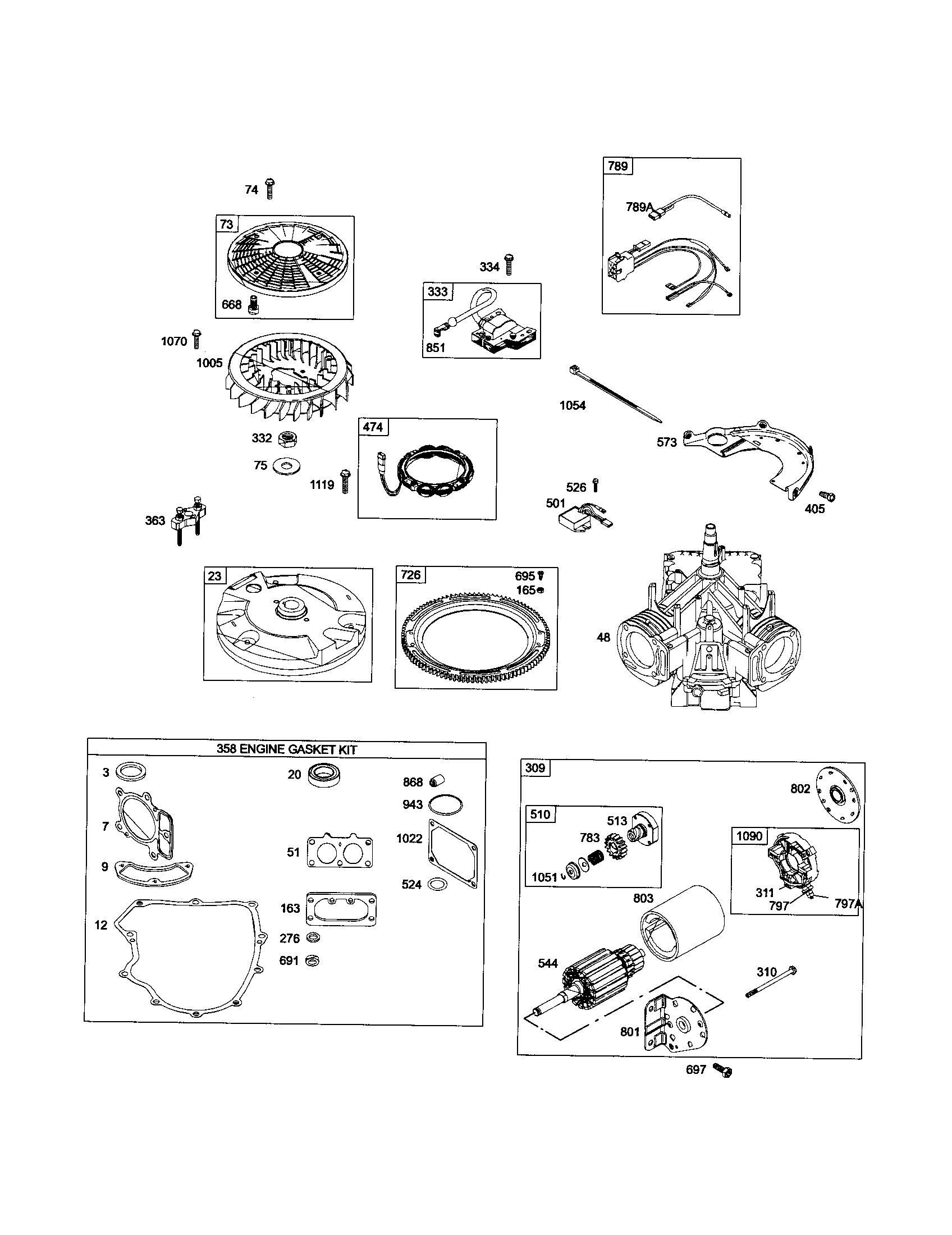 Short block/motor-starter