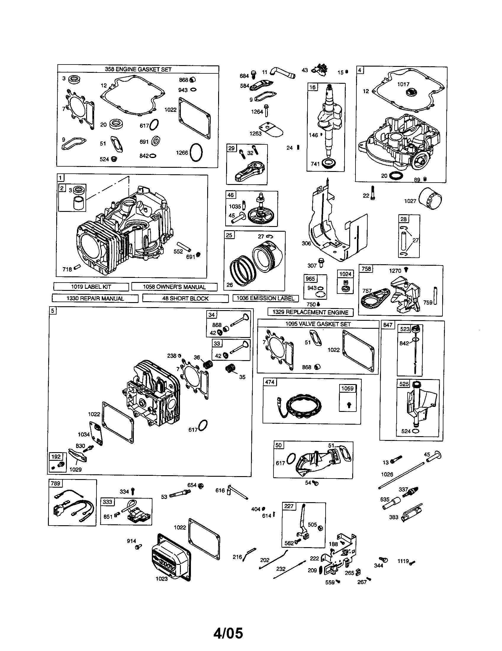 Cylinder/crankshaft/cylinder-head