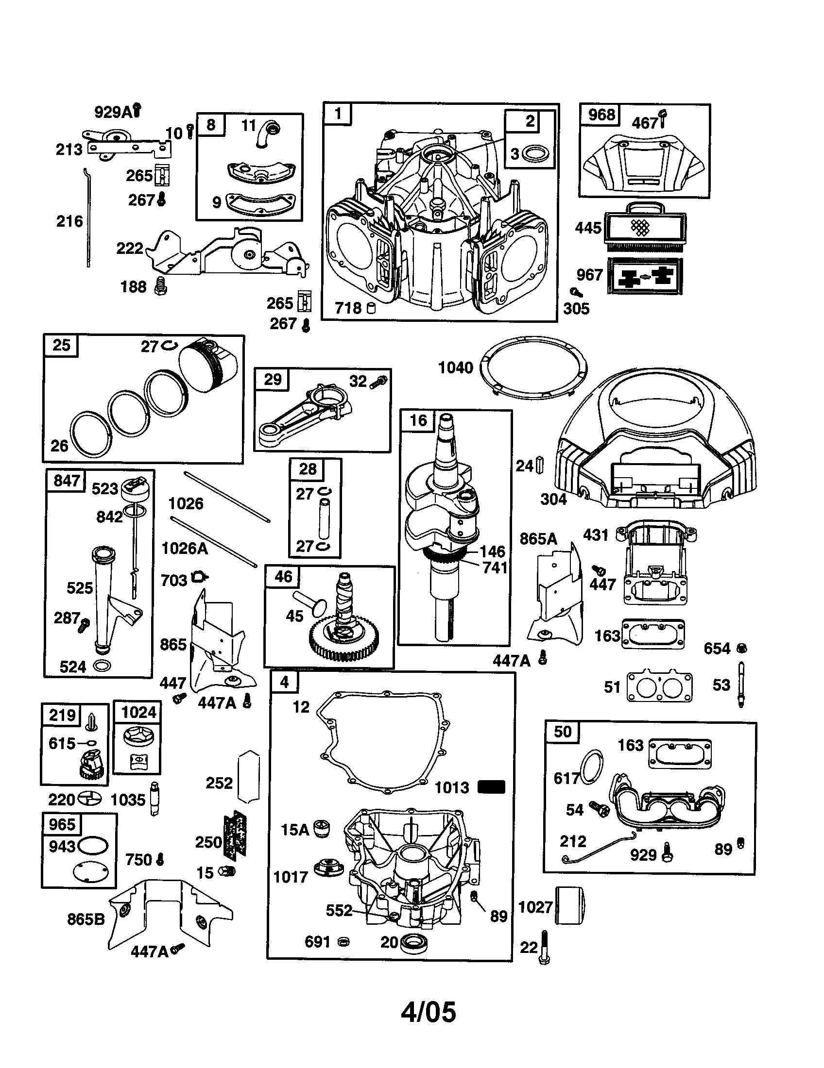 Cylinder/crankshaft/engine sump