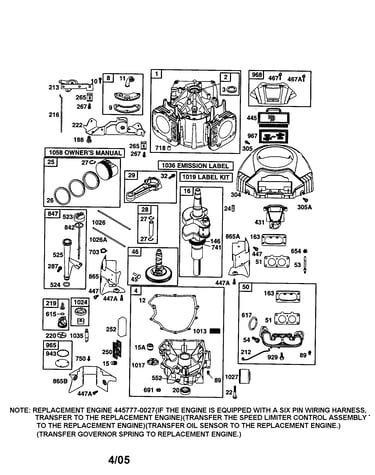 Cylinder/crankshaft/engine-sump