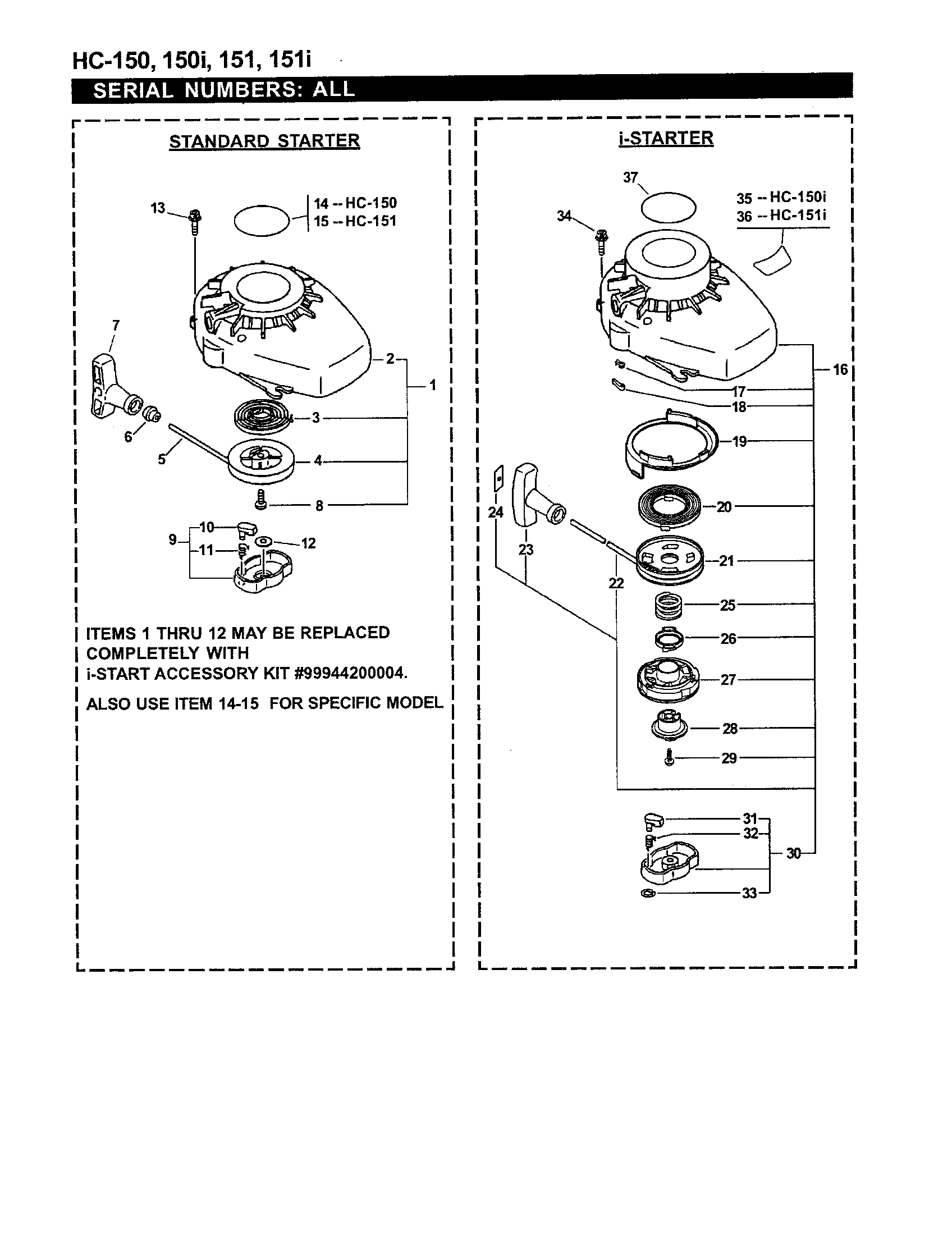 STANDARD STARTER/I-STARTER