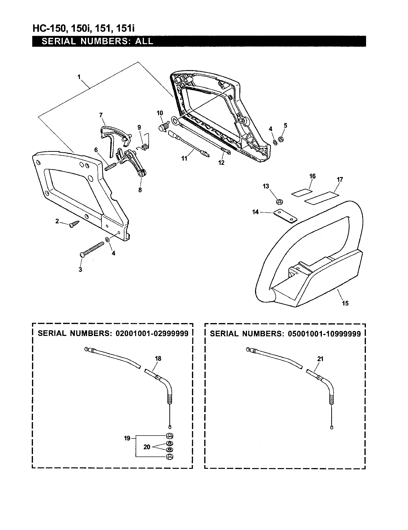 Handle/ignition/throttle cable