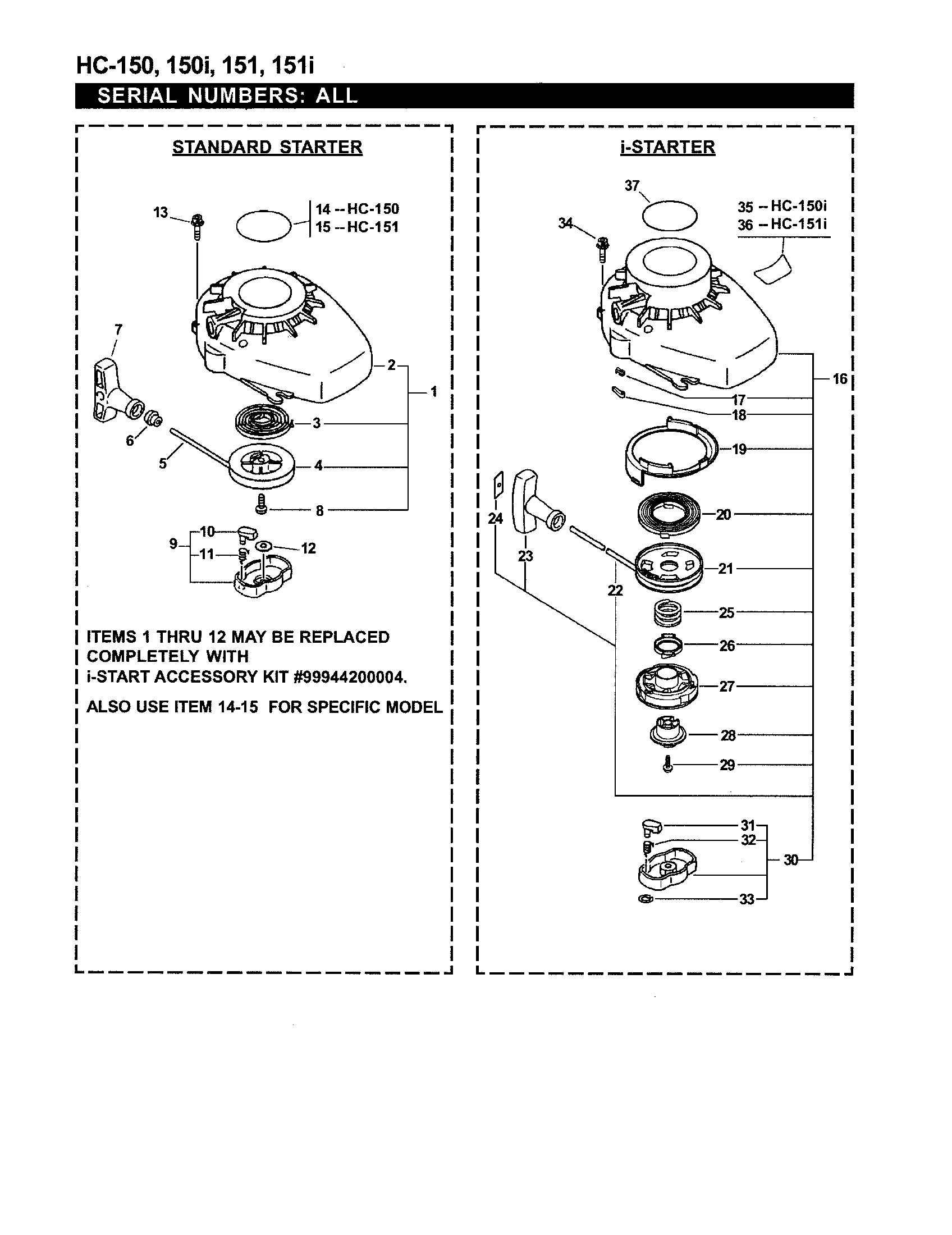 STANDARD STARTER/I-STARTER