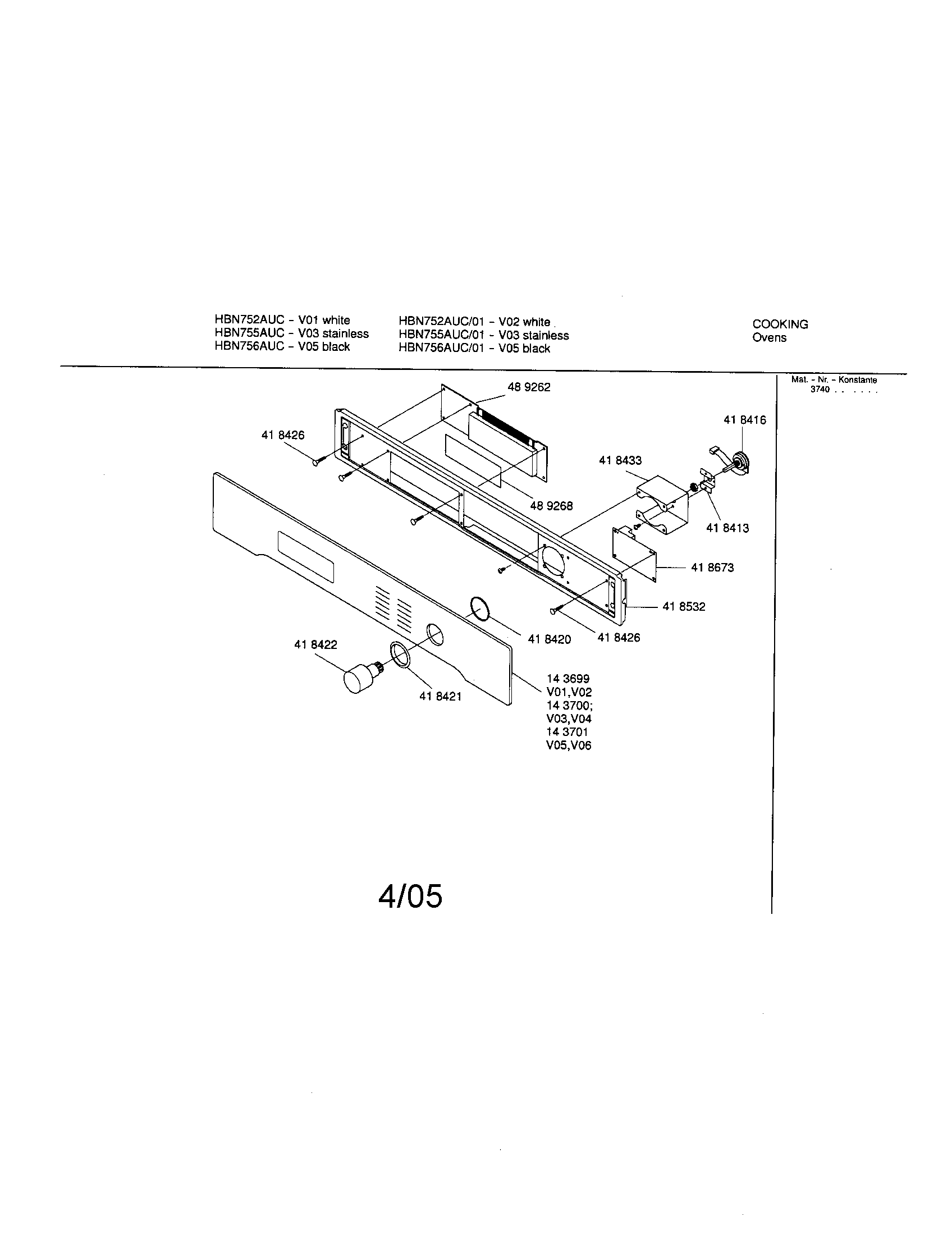 Fascia panel