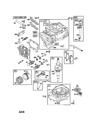 Cylinder/crankshaft/engine-sump