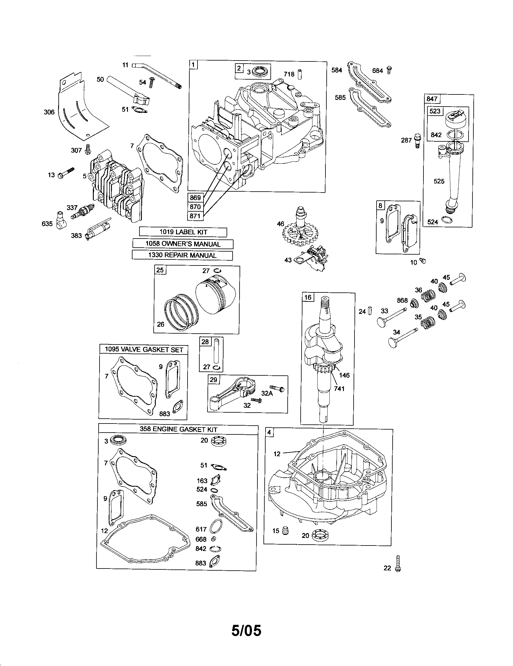 Cylinder/crankshaft/engine-sump