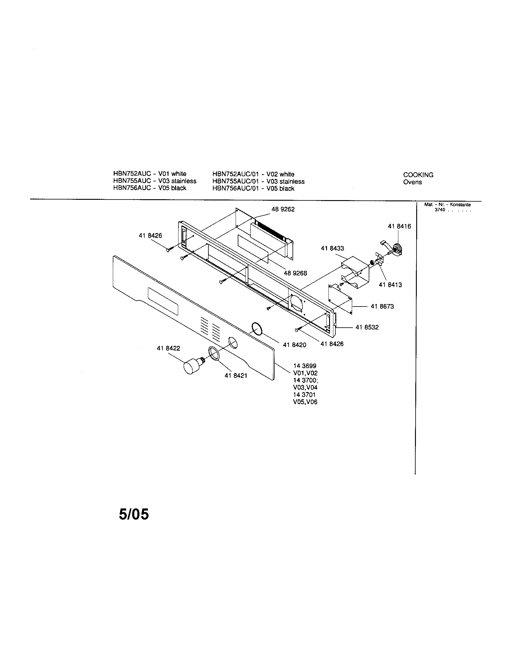 Fascia panel
