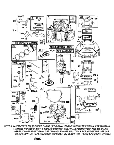 Cylinder/crankshaft/housing-blower