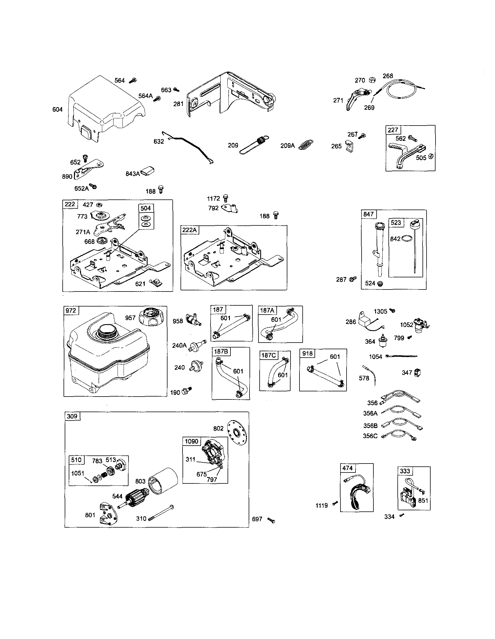 MOTOR-STARTER/FUEL TANK