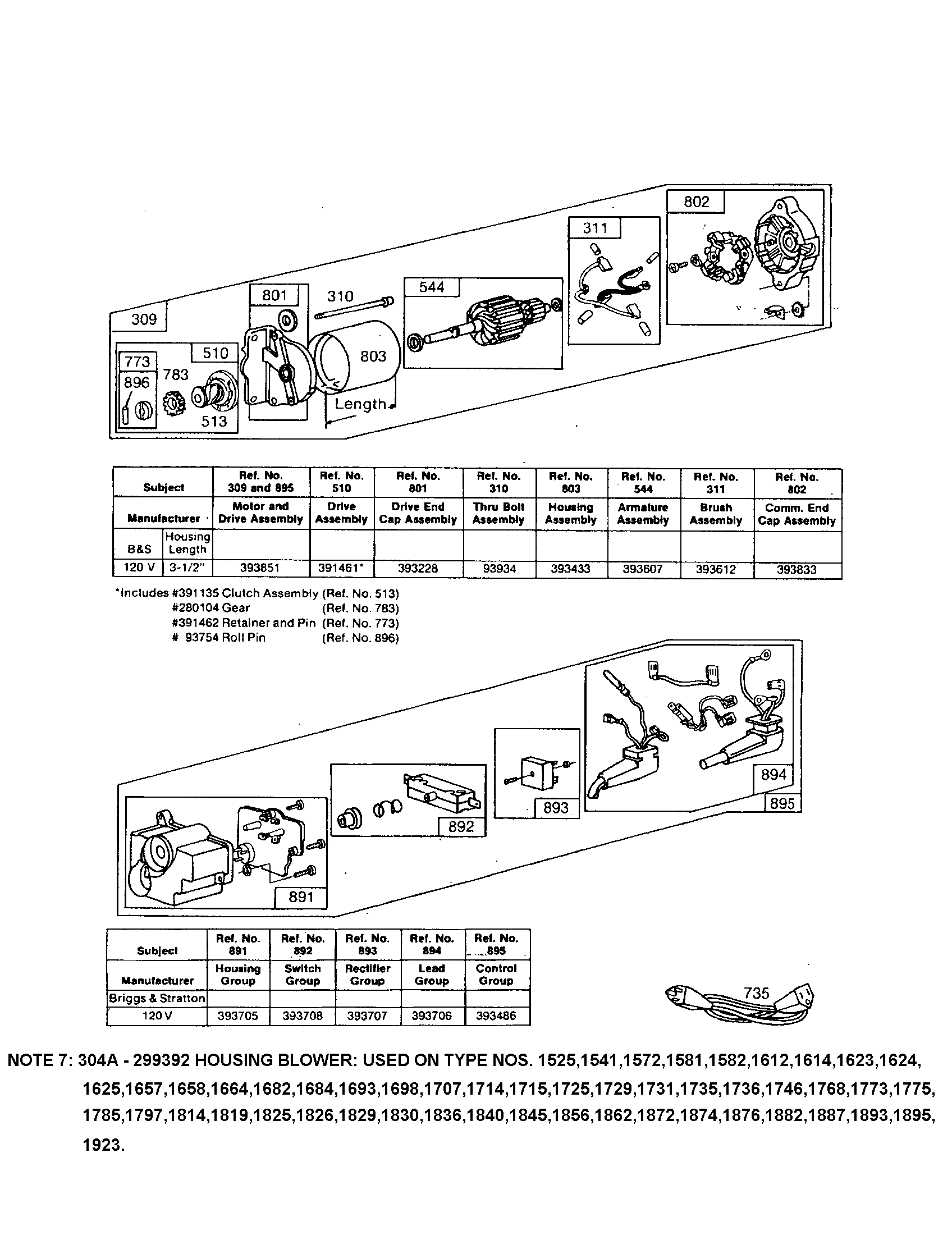 MOTOR-STARTER/CHART/NOTE 7