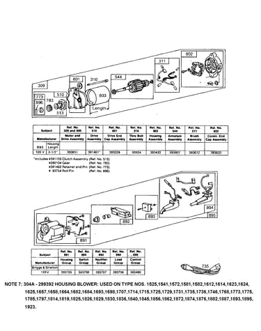 Motor-starter/chart/note 7