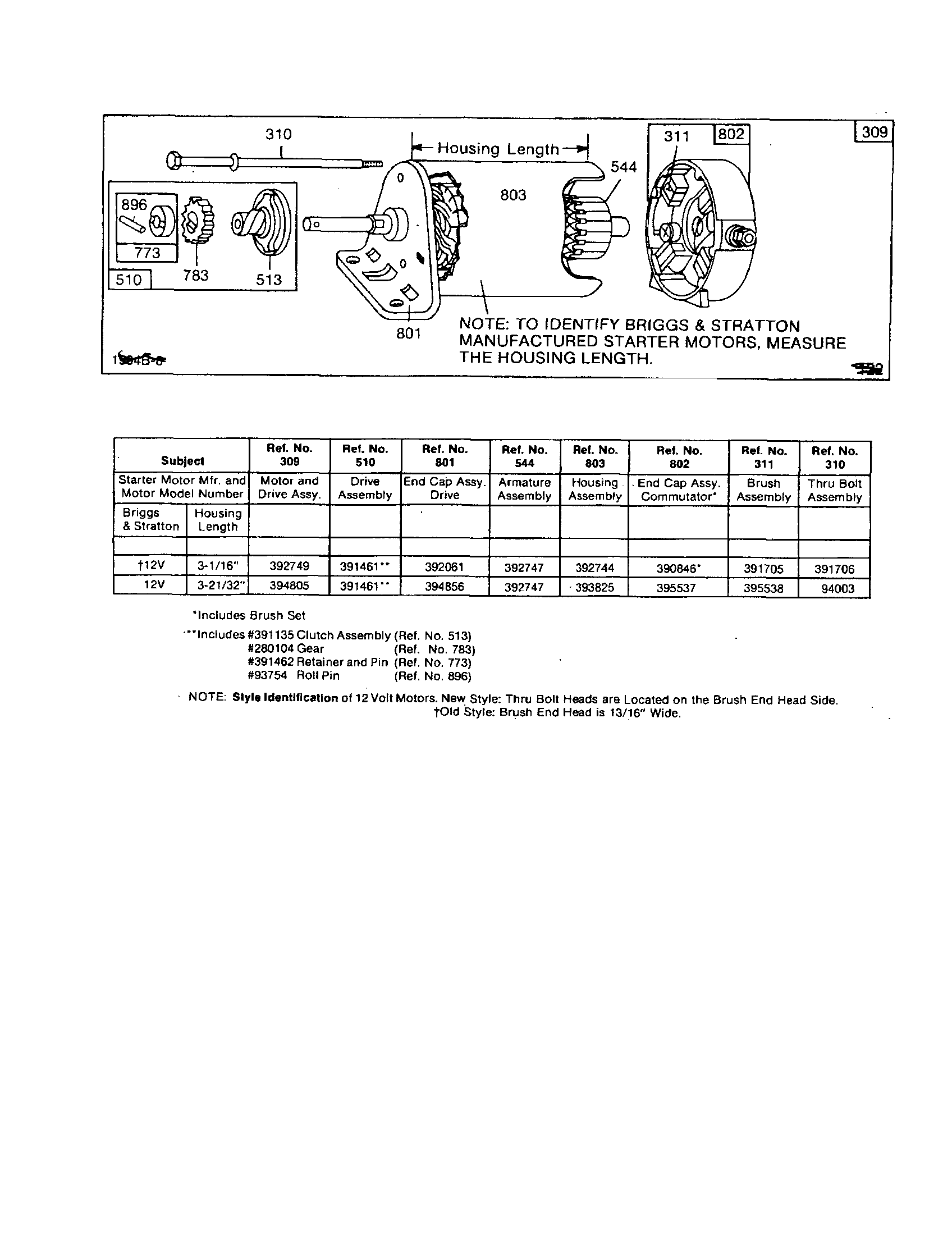 MOTOR-STARTER/CHART