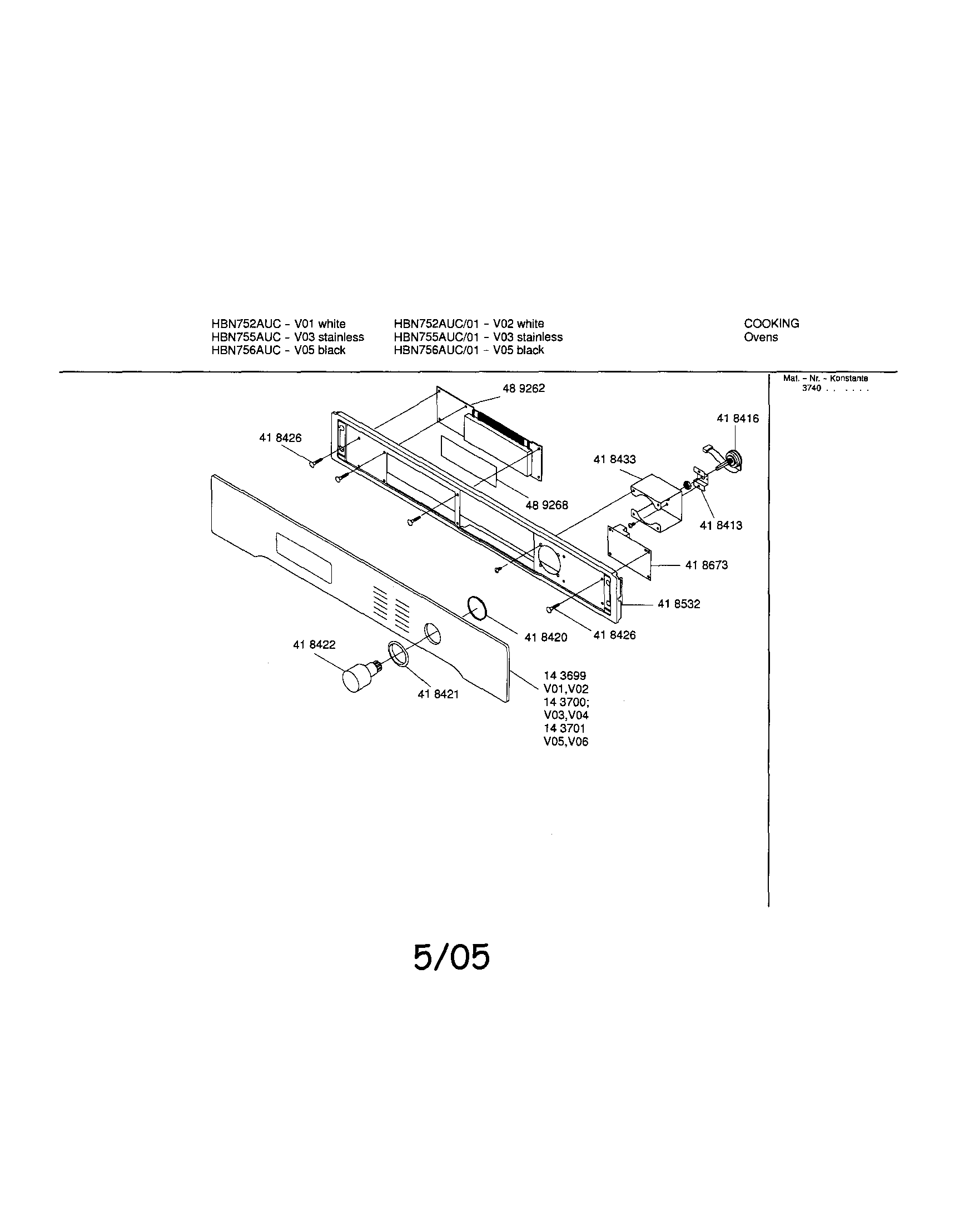 Fascia panel