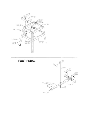 Stand/foot pedal