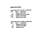Service notes