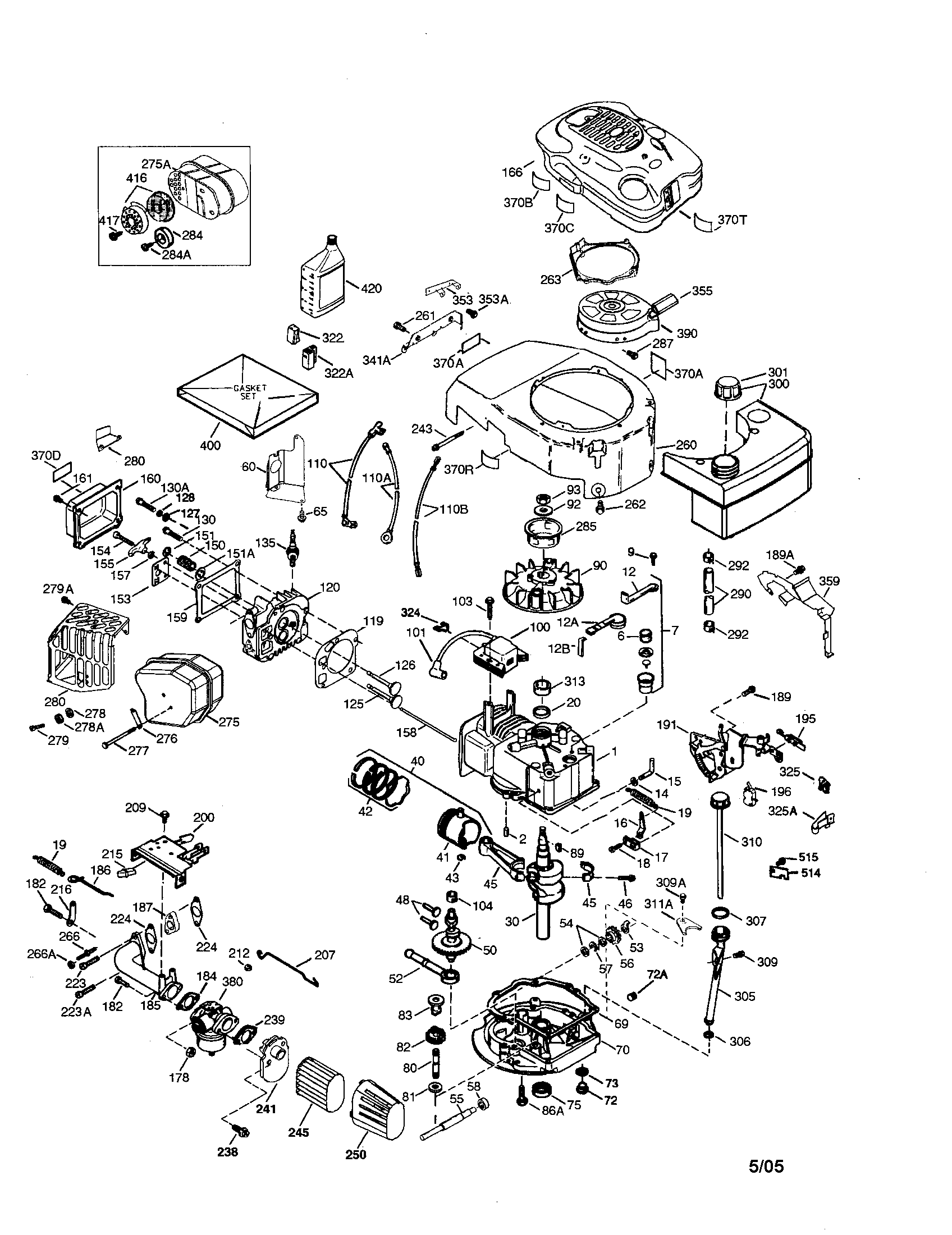 CYLINDER/FLYWHEEL/REWIND STARTER