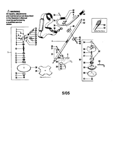 Cutting head and driveshaft