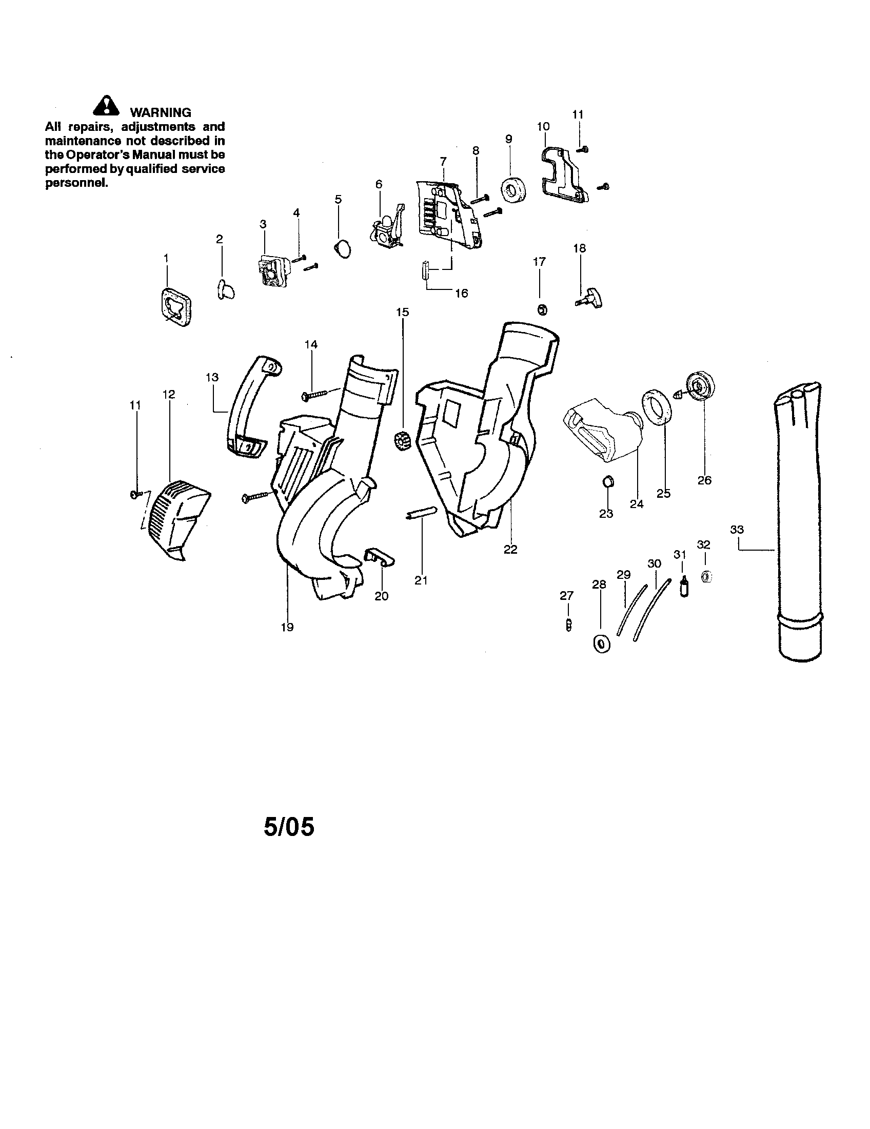 HANDLE/SHROUD/BLOWER ASSEMBLY