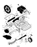 Engine/housing/blade/wheels