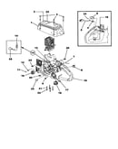 Engine housing/fuel tank/oil tank