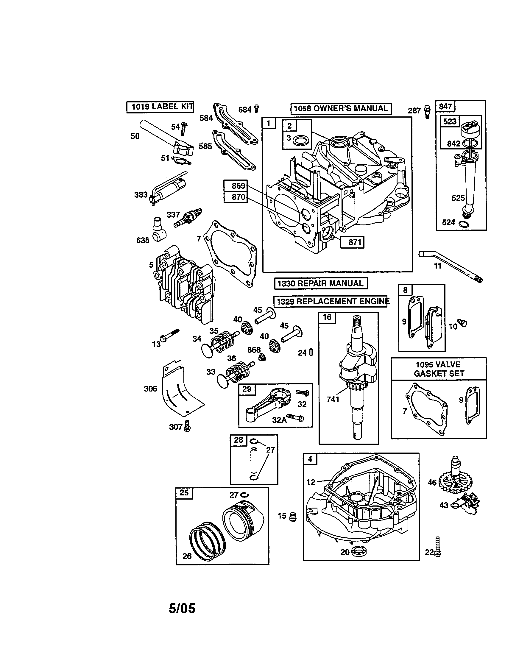Cylinder/crankshaft/cylinder head