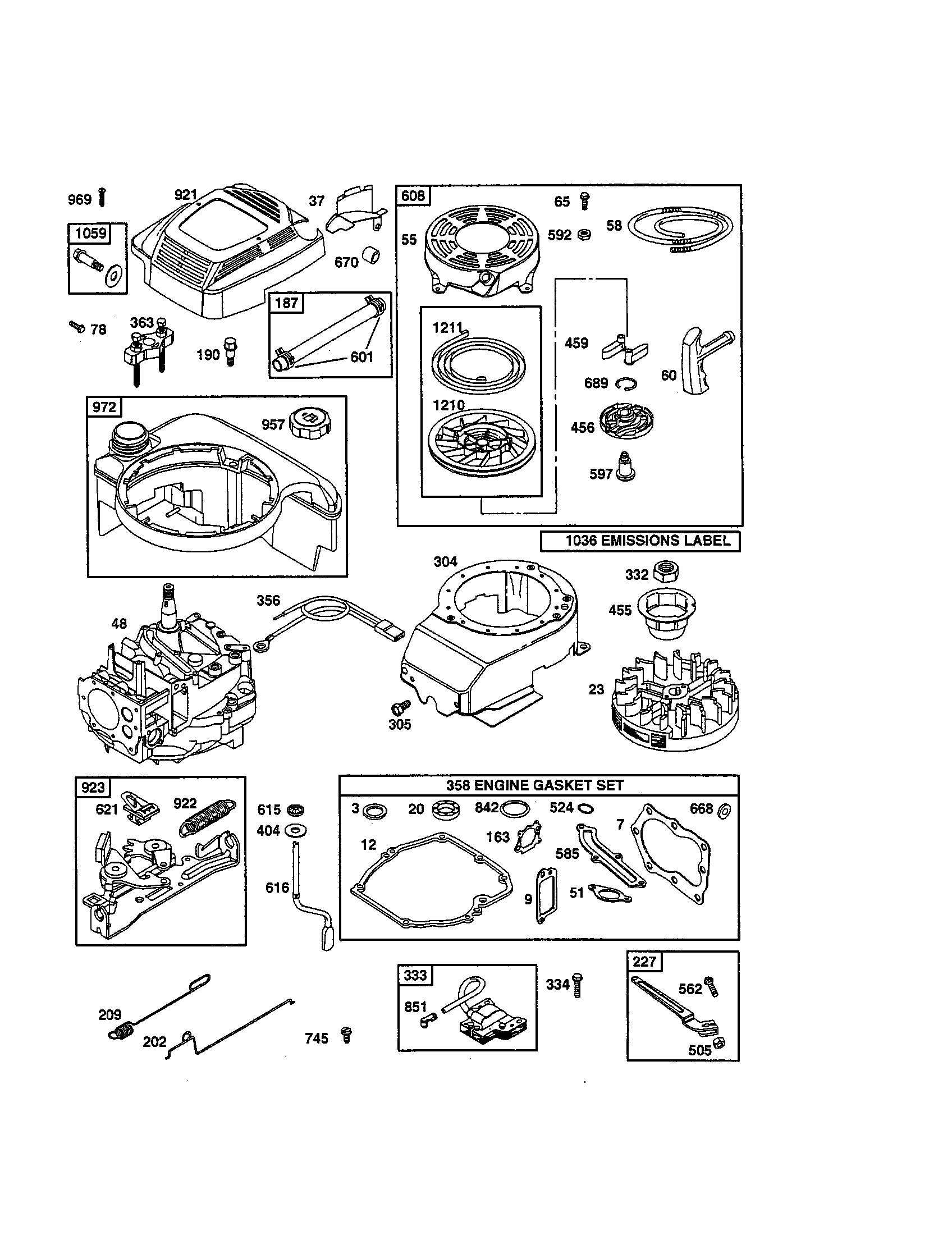 Short-block/starter-rewind
