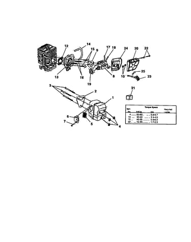 Carburetor/muffler/air filter
