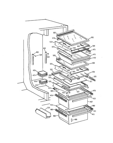 Shelves and drawer