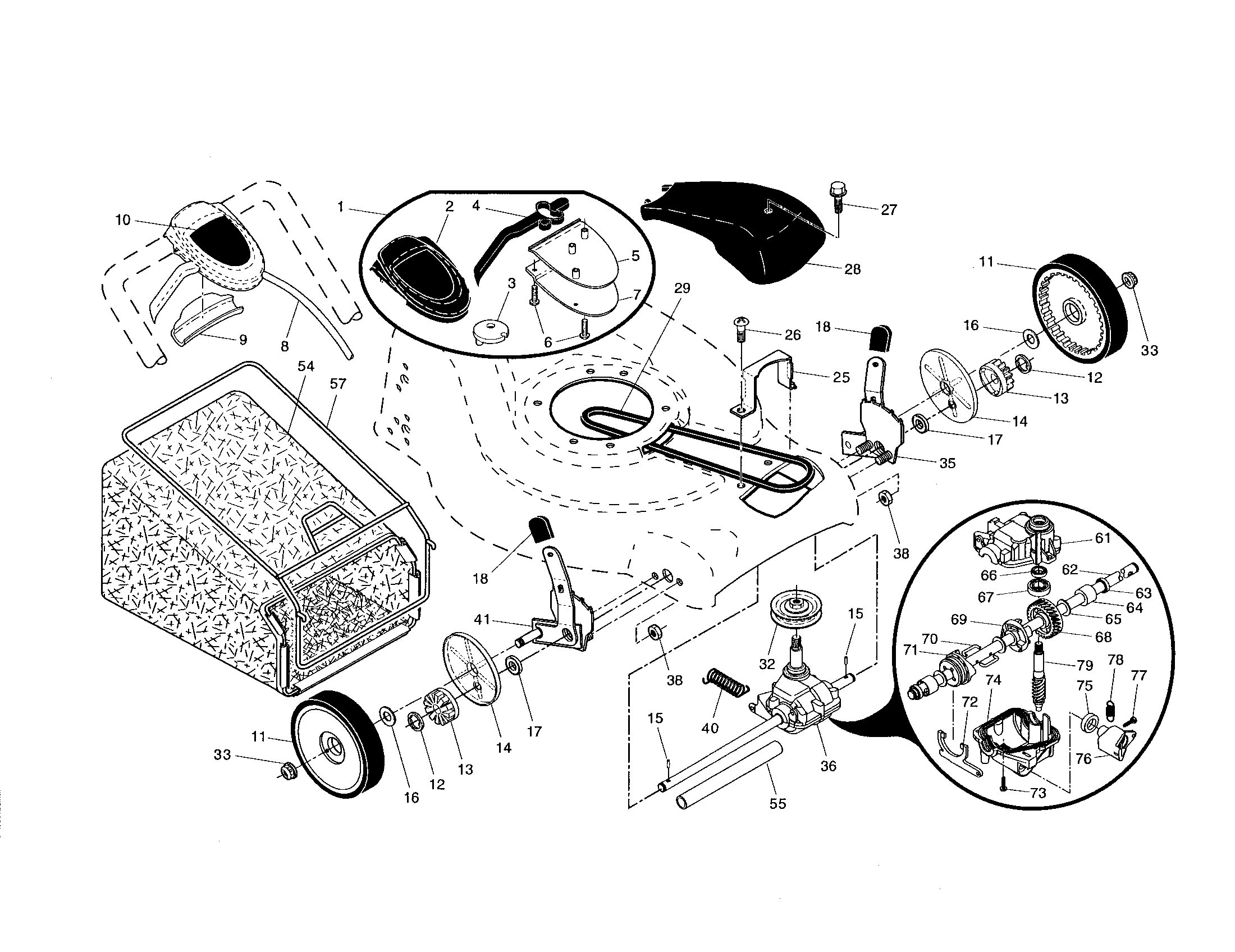 Wheels/tires/bag/gearcase