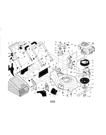 Engine/housing/handle/bag