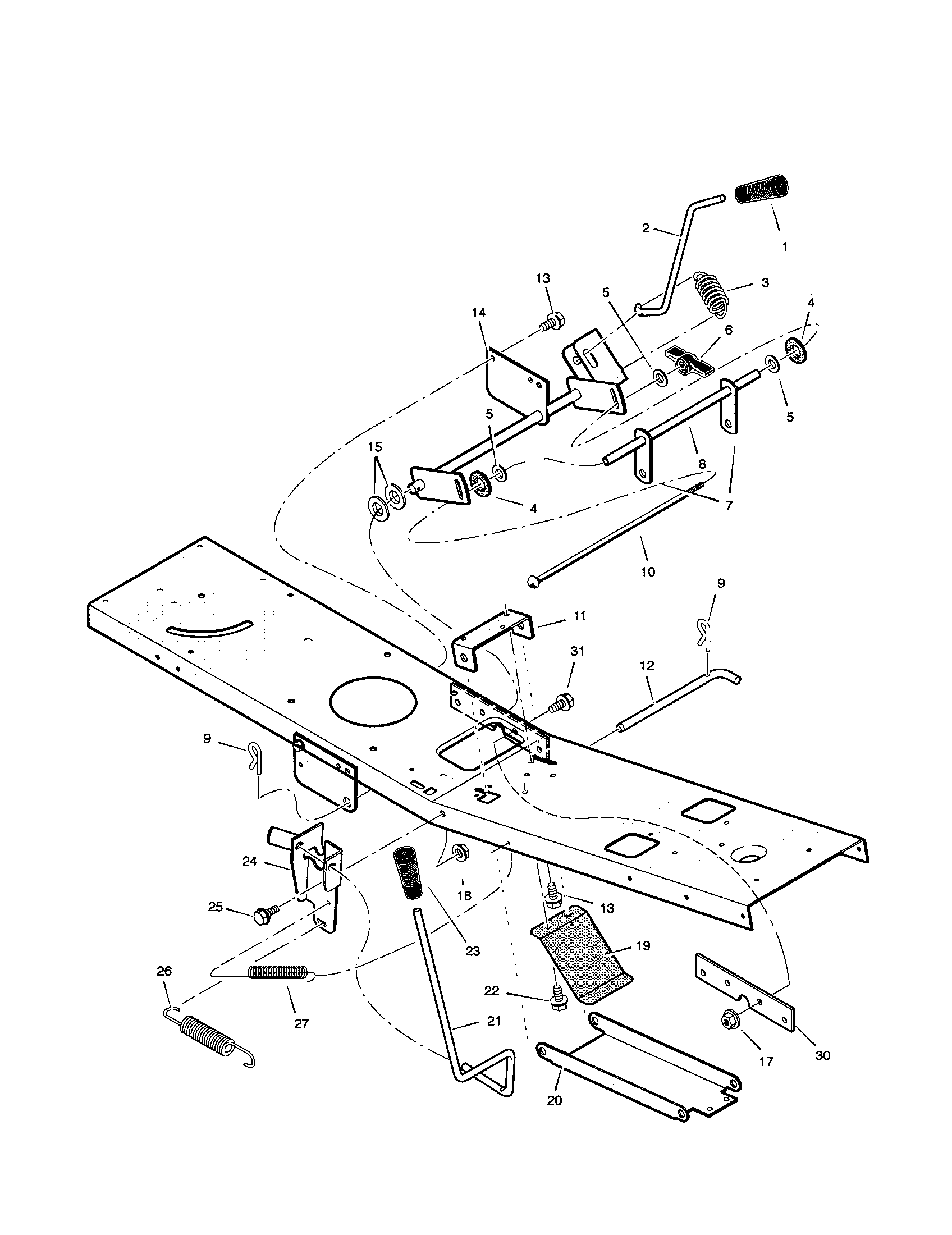 MOWER HOUSING SUSPENSION