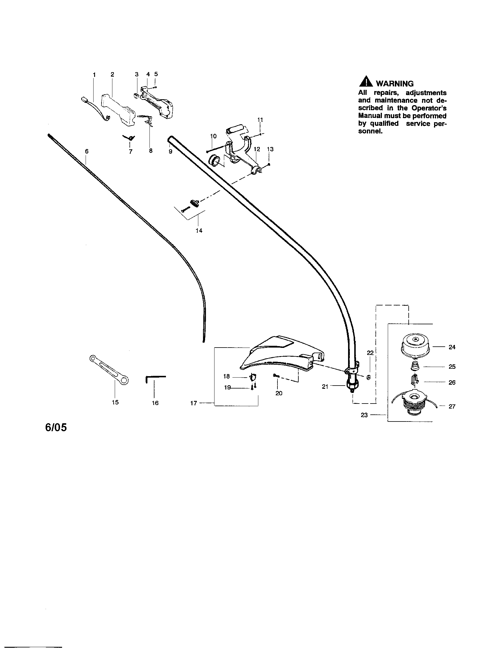 Driveshaft/handle/shield