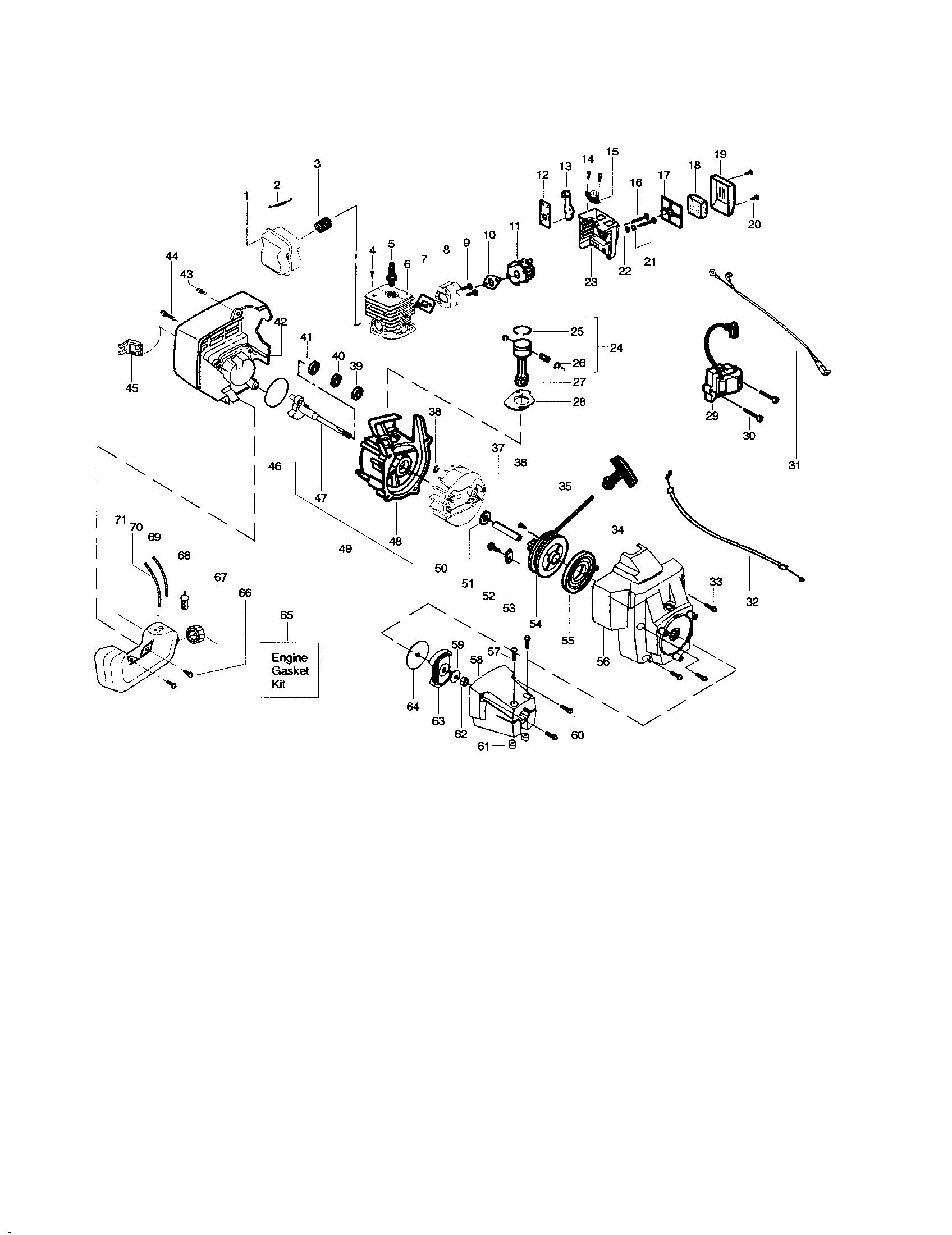Crankcase/cylinder/crankshaft