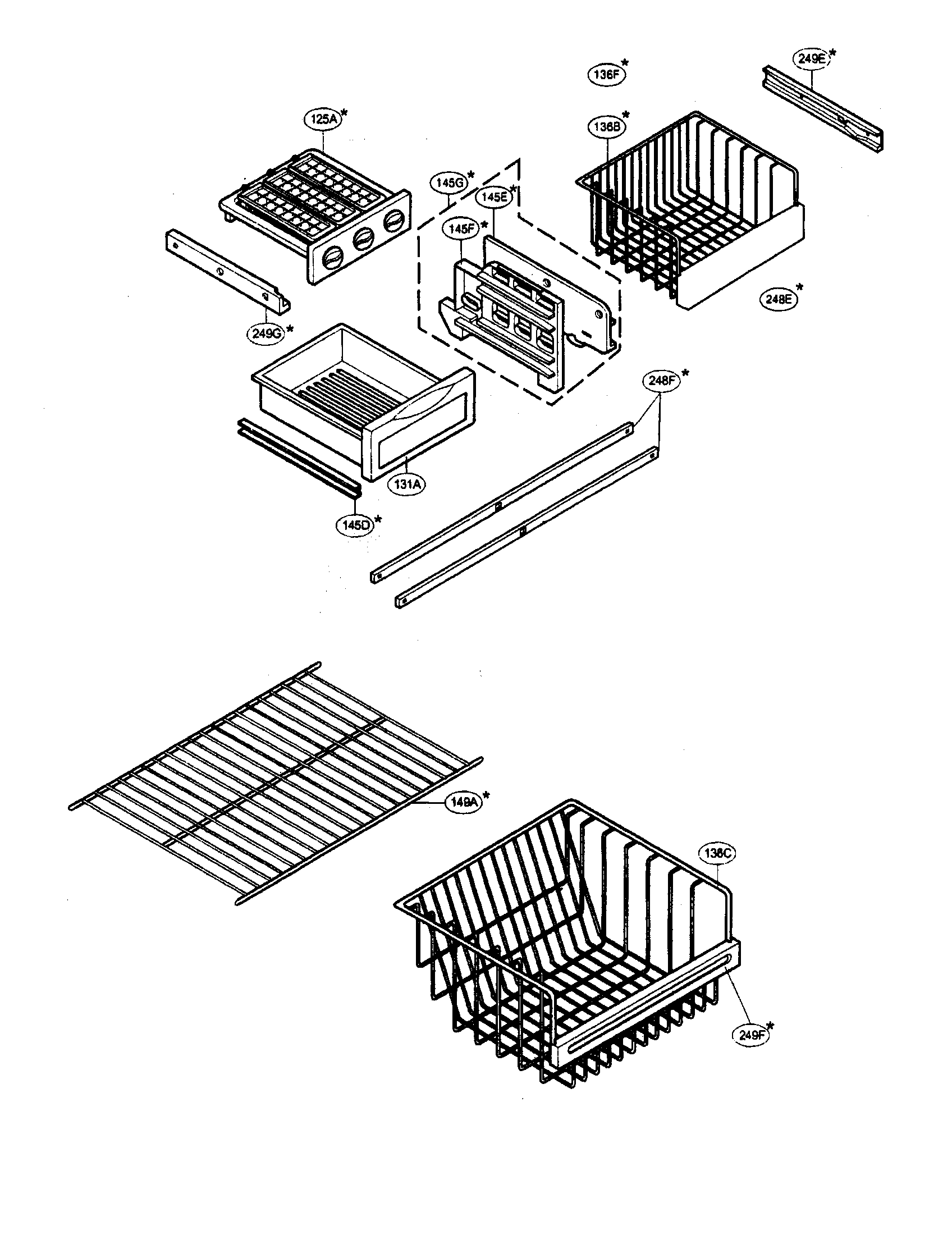 Freezer parts assembly