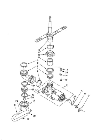 Pump and spray arm