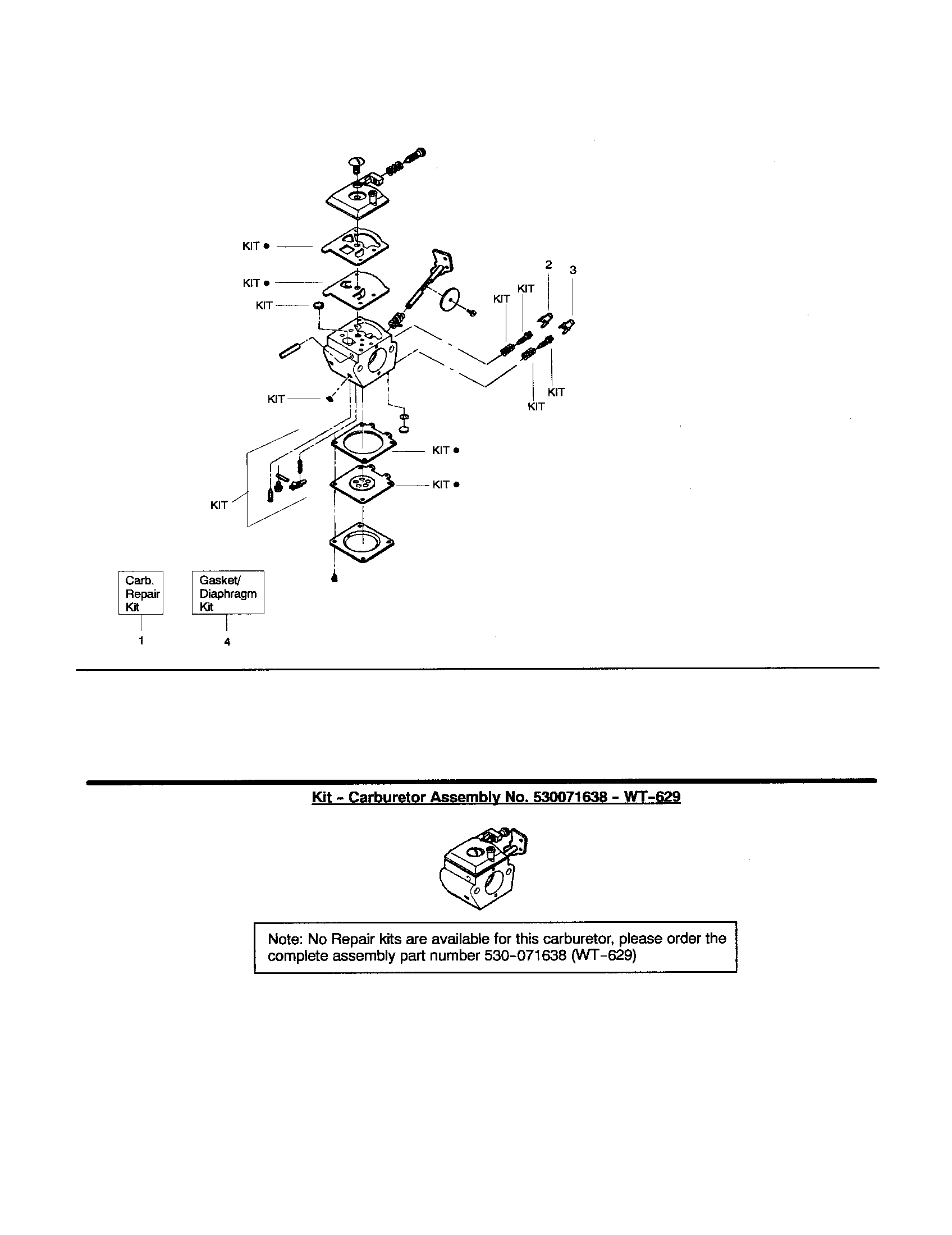 CARBURETOR(S) 530071332-WT583