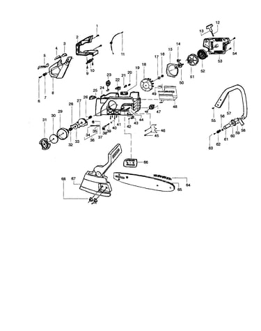 Chain/bar/handle/housing