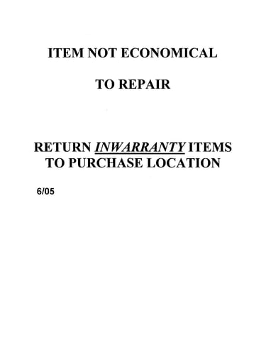 Air compressor (inwarranty note)