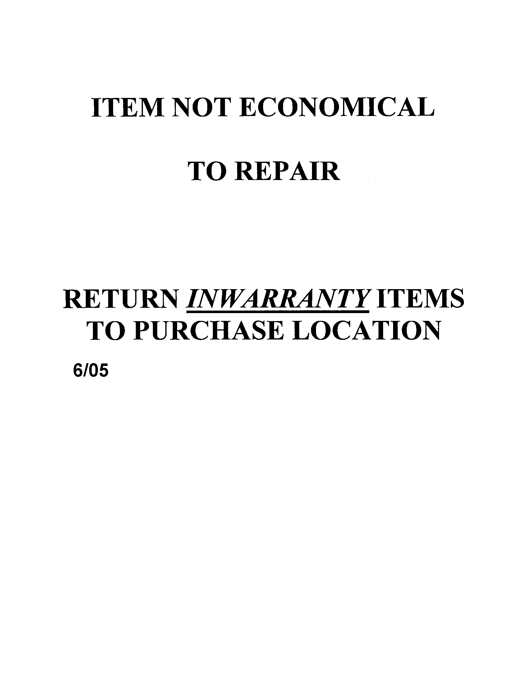 Air compressor (inwarranty note)