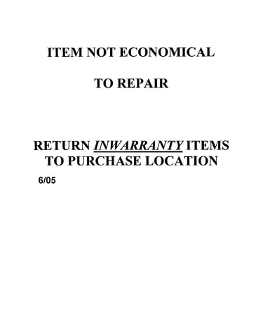 Air compressor (inwarranty note)