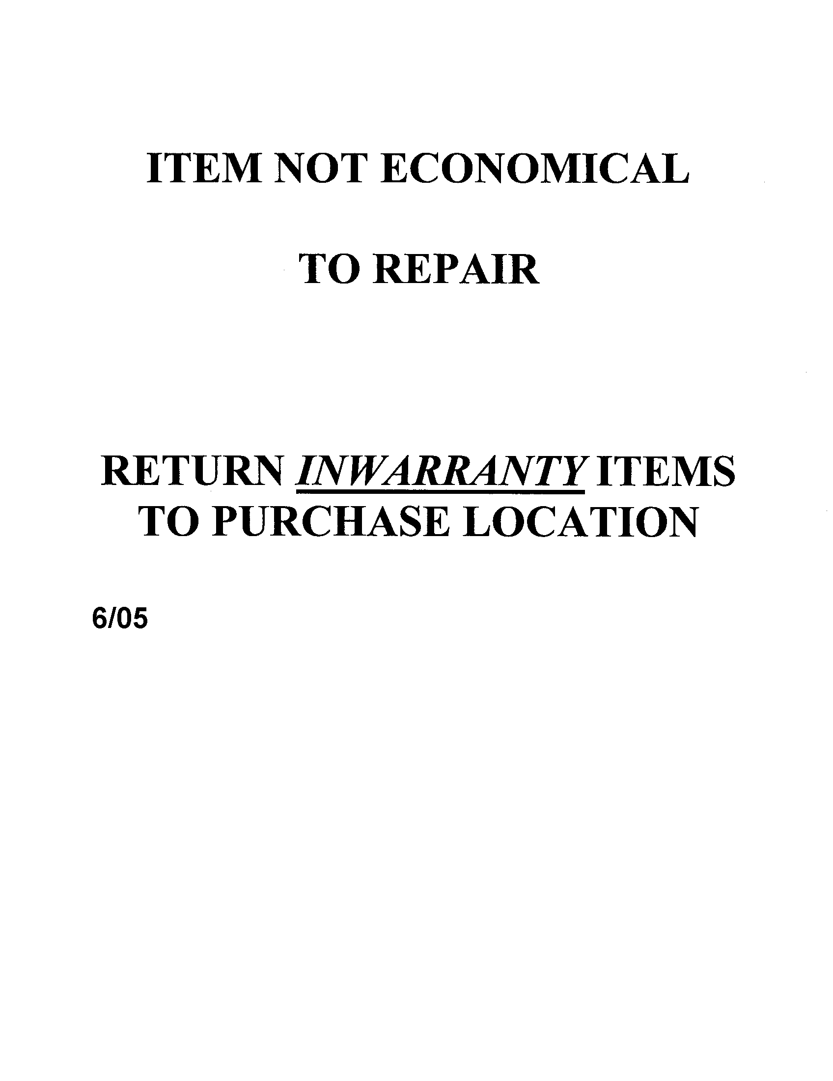 Air compressor (inwarranty note)