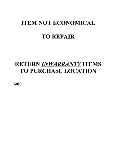 Air compressor (inwarranty note)