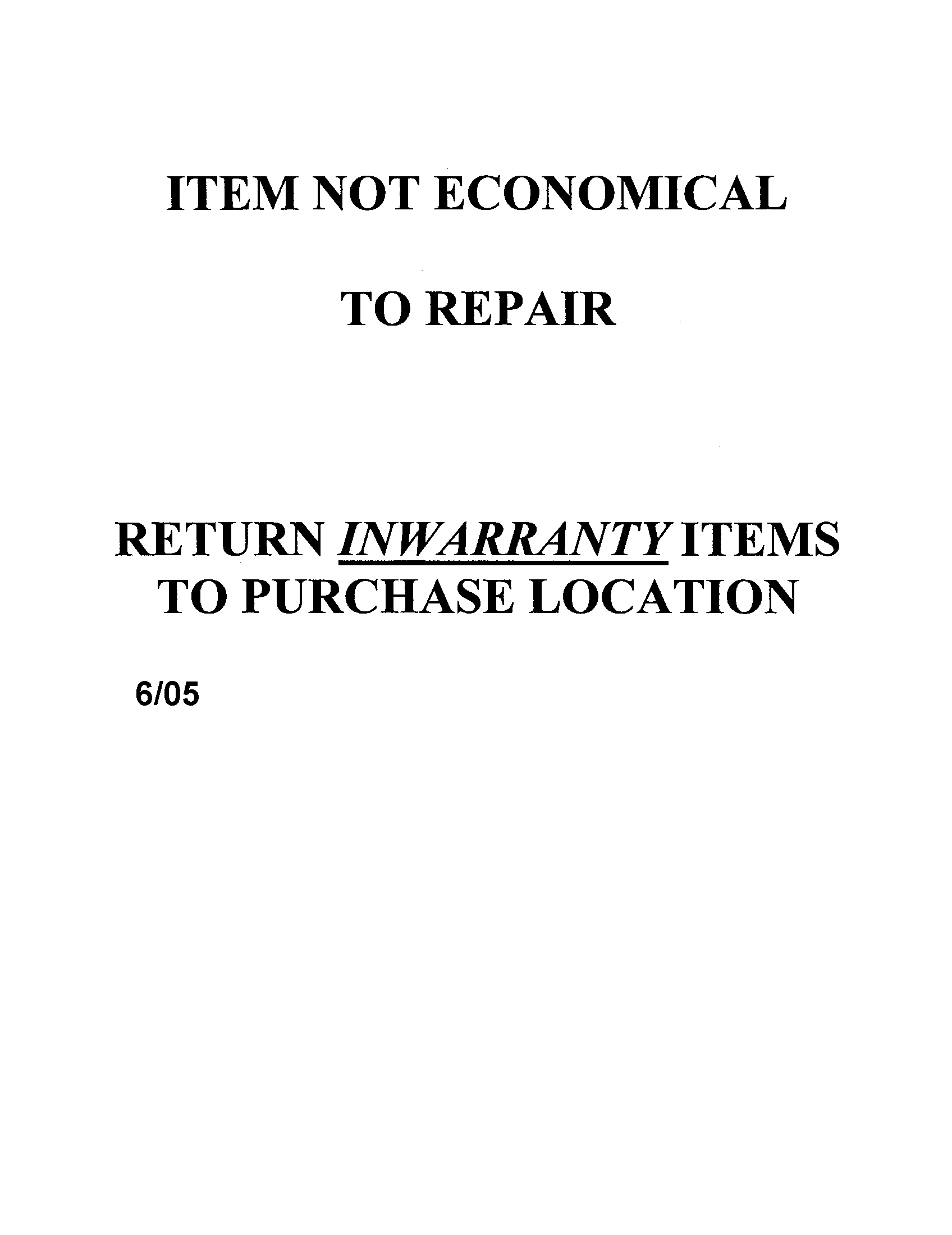 Air compressor (inwarranty note)