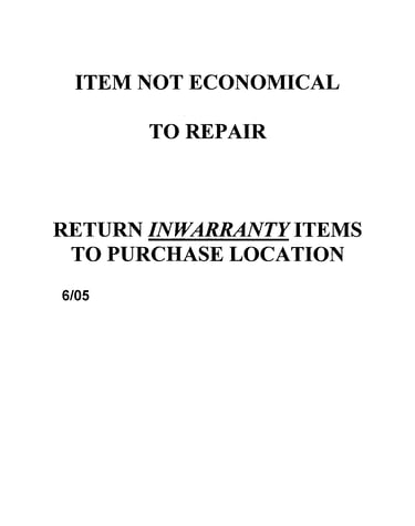 Air compressor (inwarranty note)