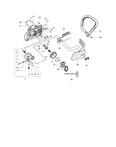 Chain/bar/clutch/shaft