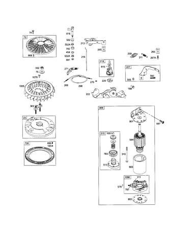Motor-starter/flywheel