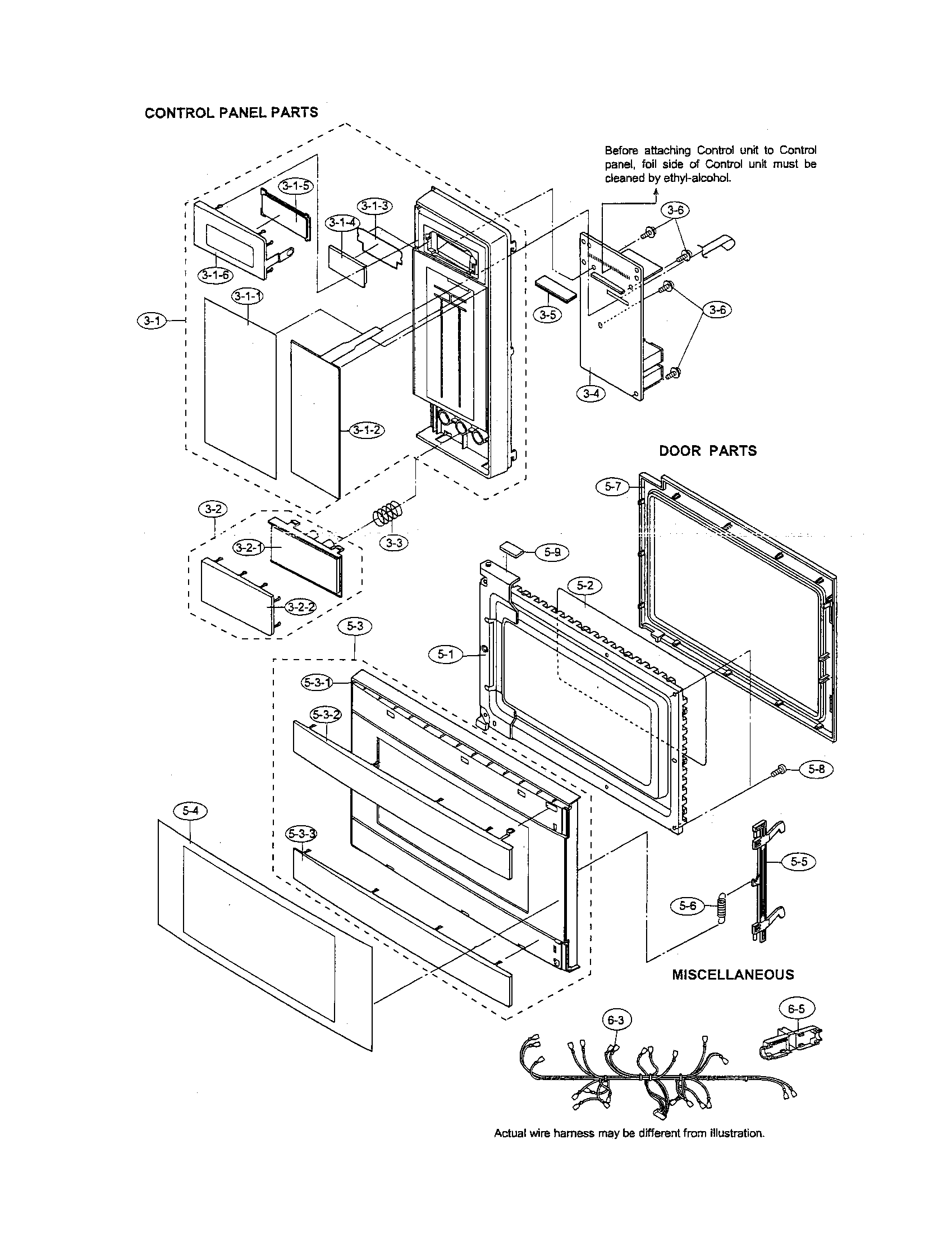 Control panel/door/miscellaneous