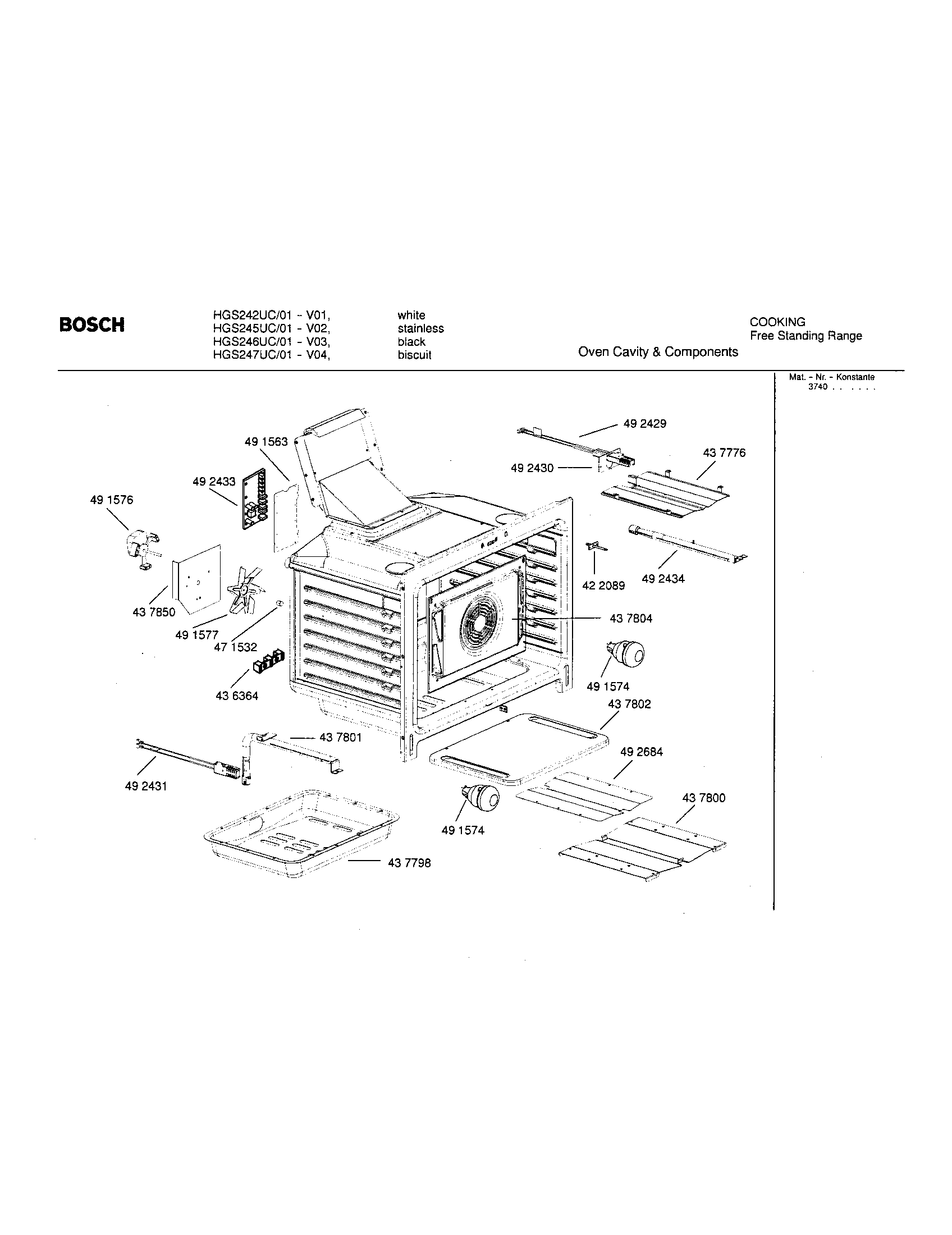 Oven cavity components
