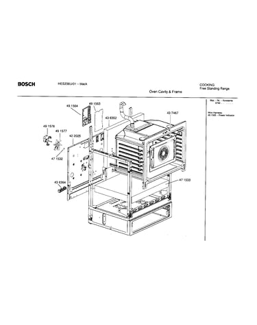 Oven cavity and frame